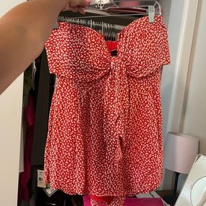 Blue Blush strapless romper